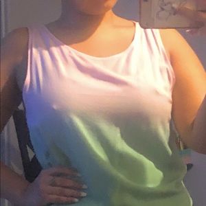 Pink and green tank top